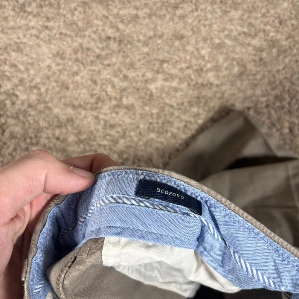 J. Crew Bedford Mens Khaki Tan Straight Leg Chino Pants‎ 36x32 Cotton Twill